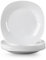 MALACASA, Serie Esmer, 6 teiligen Set Opalglas porzellanartiges Tafelservice Tellerset Speiseteller Großer Flachteller Essteller je 11 Zoll/ 26 * 26 * 3cm für 6 Personen Weiß