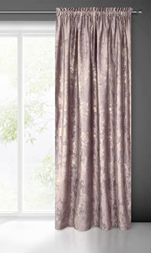 Eurofirany Velours Samt Samtvorhang KORNELIA Vorhänge Kräuselband Blickdicht Glanz Schlafzimmer Lichtundurchlässigkeit (Rosa, 135 x 270 cm)