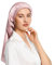 LilySilk Frauen Seide Mütze Schlafmütze mit elastischem Band für Damen Weiche Nachthaube verstellbare Schlafhaube Kopfbedeckung für langes Haar，Rosa