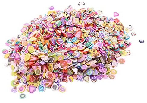 2000 Pieces 3D Fruit Flower Clay Slices for Slime, Nail Art Decorations