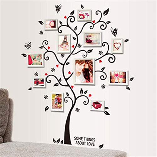 TOPINCN Family Tree Picture Frame PVC DIY Sticker Photo Frames Removable Photo Tree Adhesive Wall Stickers Wall Decals For Mural Art Home Decor