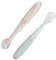 Tomedeks Cuillère En Silicone Pour Bébé, Cuillère À Repas Pour Bébé Incurvée Douce, Cuillère À Bouillie De Riz, Convient Aux Bébés De Plus De 1 Mois (2 PCS)