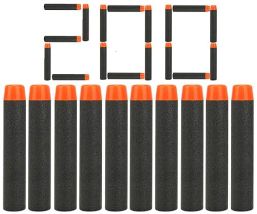 König Design Nerf Pfeile - 200 Stück Nerf Darts Nerf Munition Pfeile Dart Bullets Refill Darts Foam Pfeile für N-Strike Elite Blasters Series Hasbro Fortnite