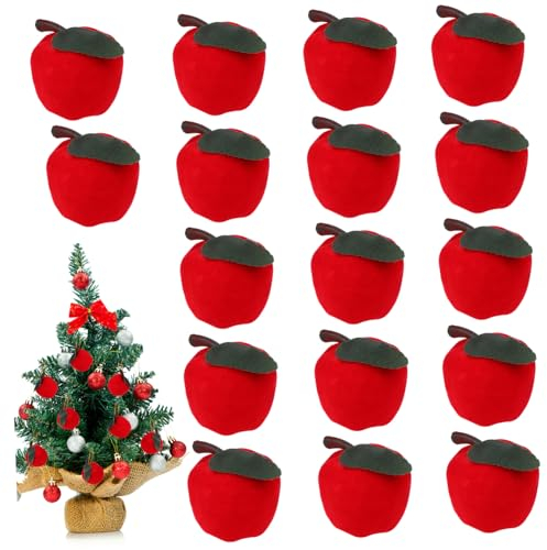 ABOOFAN 24 STK Apfel-anhänger Apfel-weihnachtsschmuck Weihnachtsbaumbehang Anhänger Zum Aufhängen Am Weihnachtsbaum Rote Äpfel Weihnachtsschmuck Roter Anhänger Zuckerstange Drinnen Schaum