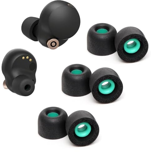 Memory Foam Eartips Ear Buds for Sony WF-1000XM4, Ear Tips Replacement Sony Ear Piece Foam Tips for WF-1000XM4 Fit Charging Case(Matt Surface, 3 Pairs, M)