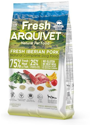 Arquivet Fresh Halbfeuchtes Hundefutter Iberisches Schweinefleisch und Ozeanfisch 2,5 kg Hochwertig Ausgewogen Ernährung für Hunde Halbfeucht Alle Rassen Adult Fleisch Fisch