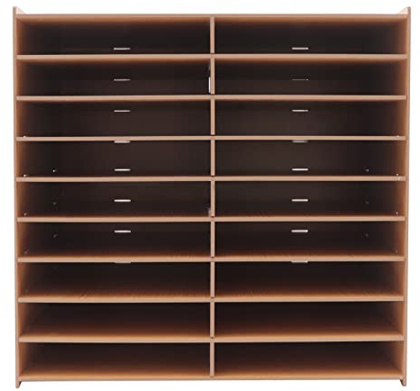 Areao 9 Ebenen Goldene Eiche Briefablage Holz Schreibtisch-Organizer Aus Papier Mit 18 Fächern Schreibtisch Organizer Briefablage Dokumentenhalter A4-Papierhalter für Tisch Büro Schreibtisch