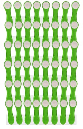 Lot de 48 pinces à linge avec ressorts en acier inoxydable et poignée souple Vert/blanc