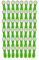 Lot de 48 pinces à linge avec ressorts en acier inoxydable et poignée souple Vert/blanc