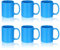SZNIUSHAO Multi-Coloured Ceramic Mugs Set of 6-11.2 oz / 330ml -Coffee Mugs-Cappuccino-Tea Cups- Hot Chocolate Cups-Blue Suit (Blue)