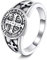 ONEFINITY St. Benedikt 925 Sterling Silber Katholisches Kreuz Ring - Christliches Geschenk Für Damen und Herren