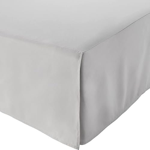 Cache Sommier Jupe de lit plissée sur mesure absolument élégante au centre et aux coins avec couvre-lit à plateforme de 14 pouces de hauteur (gris clair) Cache Sommiers(Light grey,140x200x35cm)