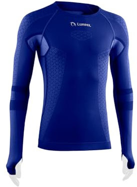 Lurbel Cristallo Long Sleeves, Camiseta térmica, Primera Capa termorreguladora, Camiseta de Trekking, Transpirable, Anti-Olor. (M - Azul Royal)
