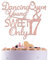 Dancing Queen Young & Sweet Only 17 Cake Topper, Happy Girls 17th Birthday Cake Decor, Cheer 17 Years Old Party Decor, Dancing Queen 17 Cake Decor, Happy 17th Birthday Party Supplies Rose Gold Glitter