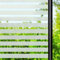 DARUITE Window Film Privacy Film for Glass Windows, Reusable Self Adhesive Stripe Frosted Window Films for Living Room, Kitchen, Front Door, Office (75x200cm, Wide Striped)