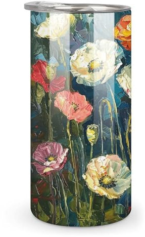 Helicopter Cup Insulated Coffee Cups Stainless Thermos Cup Vertical Cup Stanley Cup Tea Cup Sealed Drinking Lid Dark Green Plants Printed Mugs For Office And Home 10 OZ