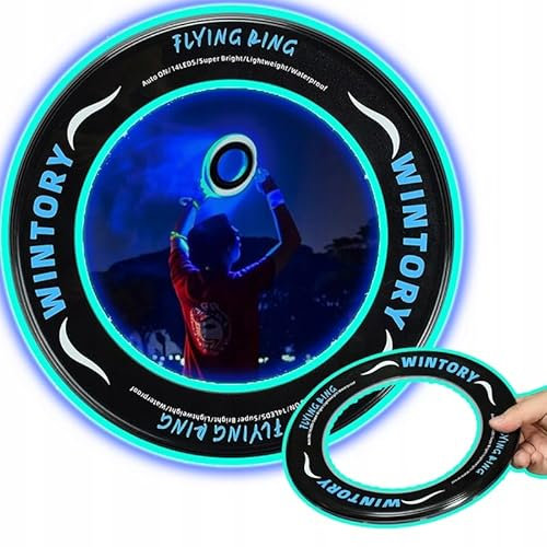 CIIN Fliegender Ring mit 14 automatischen LEDs, ergonomisches und sicheres Design, leicht und wasserdicht, fördert körperliche Aktivität, Farbring, 1 Stück, Gummi-Schaumstoff