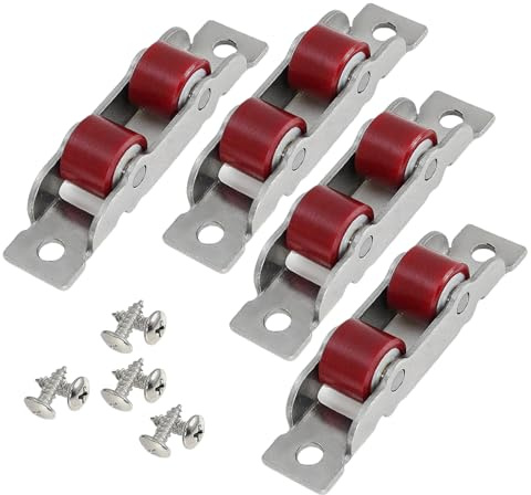 Lot de 4 roulettes de fenêtre coulissantes à pousser - Double roue - Pour porte de jardin - Matériel de durée