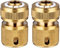 2 Stück Messing Schlauchverbinder 1/2 Zoll für Wasserstop Schlauchkupplung für GARDENA 16 mm Schnellschlauch Endverbinder Adapter Wasserhahn Schnellverbindungsadapter für Rohr Verbinden Gartengeräte