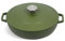 Qulinart - Sartén de hierro fundido de acero (2,7 L, tapa de hierro fundido con mango de acero inoxidable, apta para todo tipo de fuegos, incluyendo inducción, horno, nevera, congelador, lavadora de