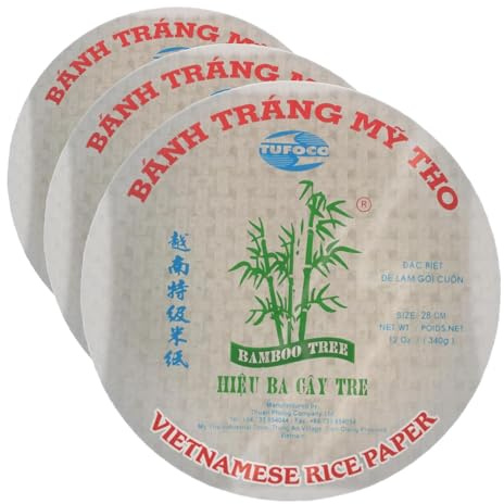 BAMBOO TREE Papel de Arroz 28 cm, Redondo (1 X 340 GR) (Paquete de 3)