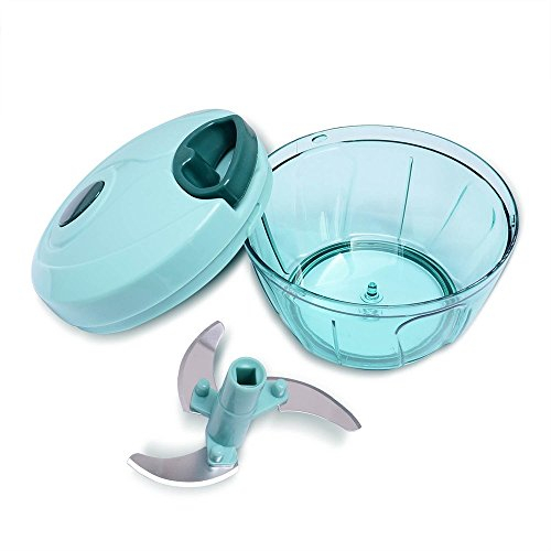 CNFQ - Tritatutto manuale da cucina per frutta e verdura, colore: Blu