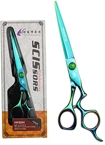 HEMATITE Azul titanio 7 pulgadas tijeras de peluquería púrpura tijeras de peluquería tijeras profesionales de corte de peluquero