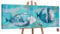 YS-Art Abstrakt Acryl Gemälde auf Leinwand handgemalt reisende Fische Wandbilder Wohnzimmer moderne blaue Relax Farben Wohndekor Bilder echte Kunst 150x50 cm