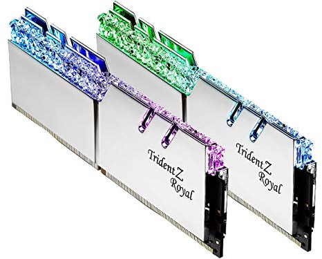 G.Skill Trident Z Royal Series [Argento] 32 GB (2 x 16 GB) SDRAM a 288 pin (PC4-28800) DDR4 3600 CL19-20-40 1,35 V Dual Channel Desktop Memory Model F4-3600C19D-32GTRS