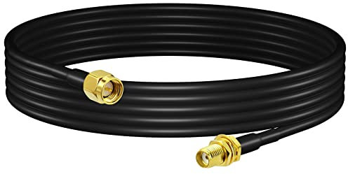 YILIANDUO RG58 5 Metros Cable de Extensión Coaxial de baja pérdida SMA Macho a SMA Hembra Extensión Cable Aplicaciones de Radio Cobre Puro de Antena WiFi para 3G 4G LTE Ham Radio GPS ADS-B WiFi