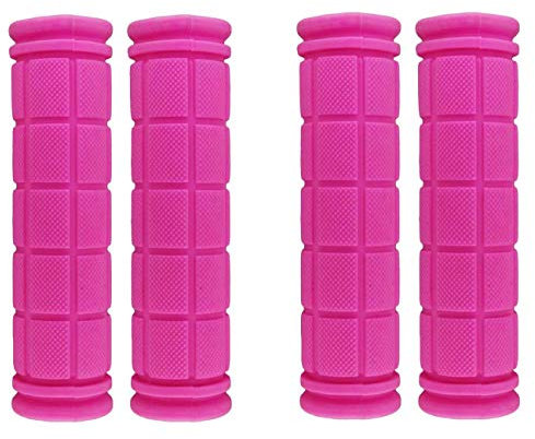 PLATT Lot de 2 Paires de poignées de Guidon de vélo en Caoutchouc coloré en Forme de Champignon pour BMX/VTT, vélos pour garçons et Filles, Enfant, Rose