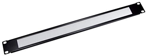 Ex-Pro 19 Inch Brush Strip Cable Management Panel, Sturdy 1U Rack Mount Brush Plate with White Bristles - 1 PACK