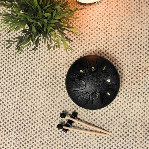 Mini Tongue Drum Noir Diamètre 15 cm
