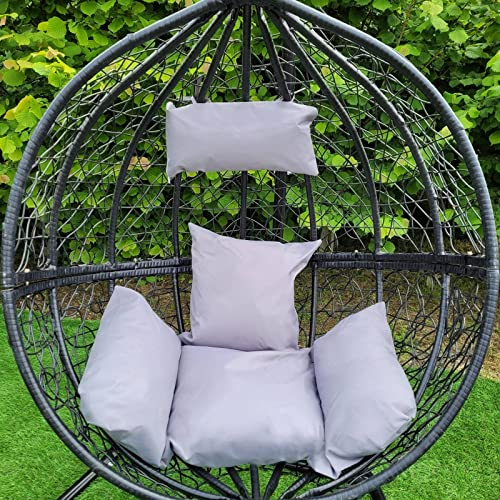 Hängesessel Polyrattan Hängekorb Hängestuhl Hängesitz Hängesessel Schaukel mit Gestell - Schwarz