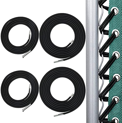4 PCS Elastique Lafuma, Corde de Remplacement Universelle, Tendons en Cuir de Vache de Haute Qualité, pour Fauteuil Relax, Chaise Longue et Zero Gravity Chaise Pliante (Noir)