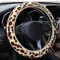 ihreesy Plüsch Lenkradbezug,Leopardenmuster Rutschfester Lenkradschutz Weicher Lenkradschoner Elastische Lenkradabdeckung Universal 14 Zoll -15,5 Zoll Lenkradhülle für Winter Warm,Leopard