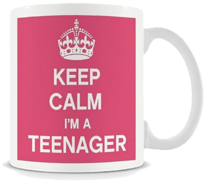 Keep Calm I'm A Teenager Mug Cup Gift Retro, Ceramic for Teenager, Turning 13 Teenage Girls Or Boys (Pink)