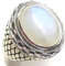 Herrenring, Ring Silber, Gr. 62, echter Mondstein, aus Sterlingsilber massiv gearbeitet