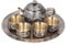 Fishawk Vintage Turkish Coffee Pot, Moroccan Teapot Set of 6 Exquisite Tea Tray Cups Plate, Coffee Kettle Espresso Serving Set for Table Party Decoration Gift