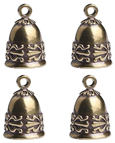 Messingglocken kleine hängende Glocken Handwerk Ornament Anhänger Zubehör für Keychain Weihnachten 4 stücke, Messingglocken, Gartenverzierungen