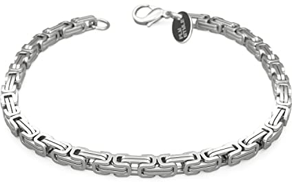 Fly Style Byzantiner Königskette Armband Herren - Königsarmband Edelstahl silber poliert - 5mm breit, 19cm lang
