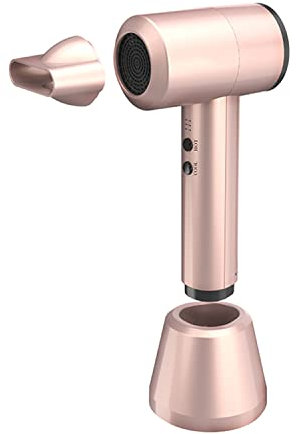 Secadores de cabello recargables, secadores de cabello inalámbricos, con batería de 5000 mAh y base de carga, 6 temperaturas, secador inalámbrico portátil