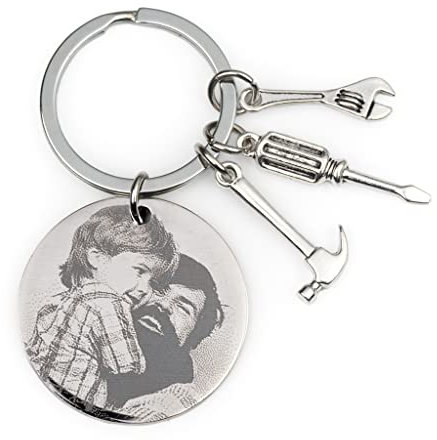 Wanapix | Porte-clés Photo Personnalisé | Bricolage| Porte-clef Gravé avec Photo | Acier Inoxydable | Fête des Peres/Fête des Meres| Cadeau Original | Porte-breloques Gravé avec Bricolage