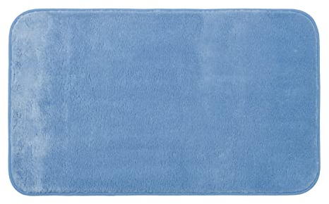 Gözze - Premium Rutschfester Badteppich, RIO, 100% Microfaser, 60 x 100 cm - Blau