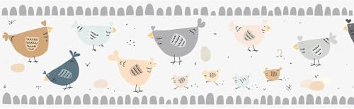 Animal Pattern Wallpaper Wall Profhome 403727-GU self-Adhesive Border Slightly Textured with Animal Pattern matt Grey White Cream Brown 0.75 m2 (8.07 ft2)