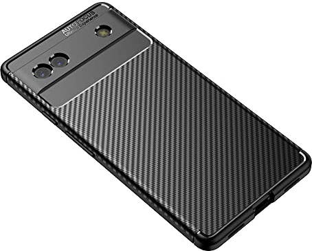 Cruzerlite für Google Pixel 6a hülle, Carbon Fiber Texture Design Shock Absorption Schutzhülle für Google Pixel 6a Case (2022) (Carbon Black)