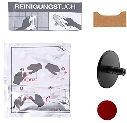 Keuco Klebe-Set Typ 5 für Badetuchhalter und Handtuchhaken, Kleben statt Bohren, Badezimmer oder Gäste-WC, Black Selection