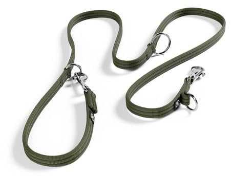 Hundeleine, doppelseitig, Khaki