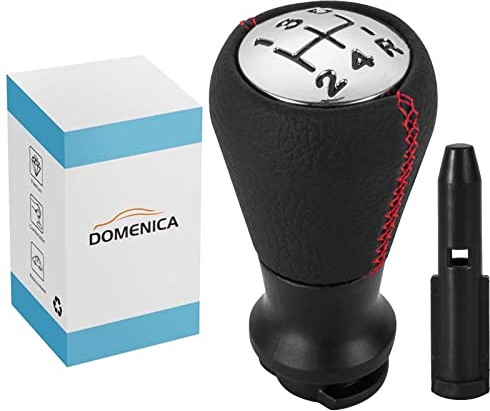 DOMENICA 5 Gang Schaltknauf Schalthebel Kompatibel für Peugeot 106 107 205 206 207 301 306 307 308 406 407 408 508 605 806 807 2008 3008 5008 Citroen C2 C3 C4 C5 Picasso Saxo Xsara Elysee (Rot)