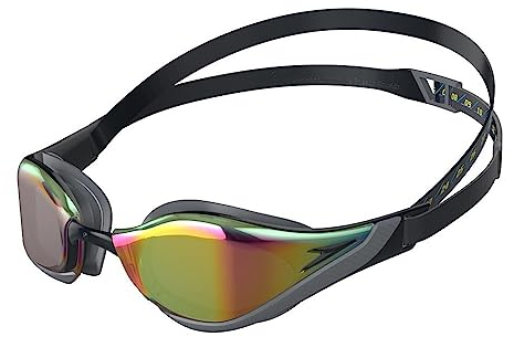 Speedo Damen, Herren Schwimmbrille FASTSKIN Pure Focus Mir Black-cool Grey-Ruby Einheitsgröße